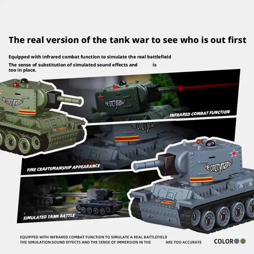 Mini tanques de batalla RC a escala, sistema de combate infrarrojo seguro con rotación, juguetes militares interactivos para padres e hijos para niños