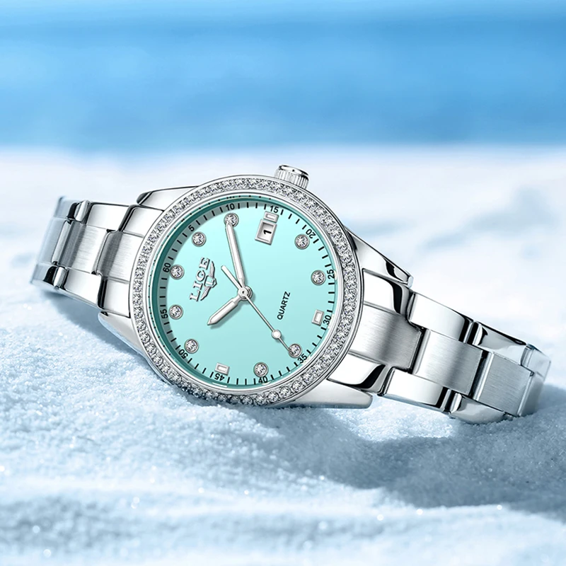 LIGE Womens Watches Top Brand Luxury Creative Steel Quartz Watch For Women's Fashion Elegant Women's Bracelet Watch Montre Femme