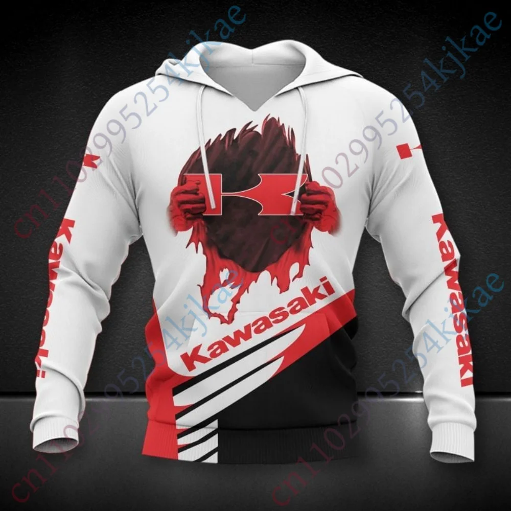 

Kawasaki Zip Hoodie Harajuku Long sleeve Hoodies For Men Clothing Casual Anime Streetwear Unisex 3D Printing Hooded sweatshirt