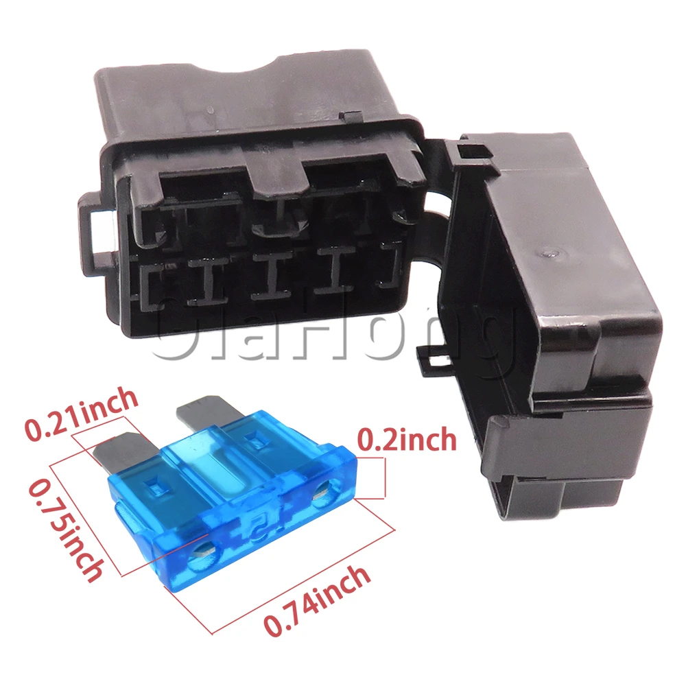 1 Set 4 Ways AC Assembly Medium Car Blade Type Plastic Housing Fuse Holder with Terminal Black Automotive Circuit Controller Box