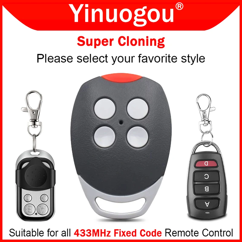 

Universal Garage Door Remote Control Duplicator 433MHz Fixed Code For 8 / 10 Dip Switch Auto Scan Clone Multi Brand 433.92MHz