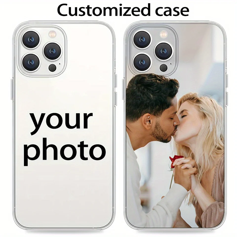 Funda de TPU personalizable con fotos para iPhone 17 16 16e 15 14 13 12 11 Pro Max Mini SE 2020 2022 XS XR 6 6s 7 8 Plus Air 3