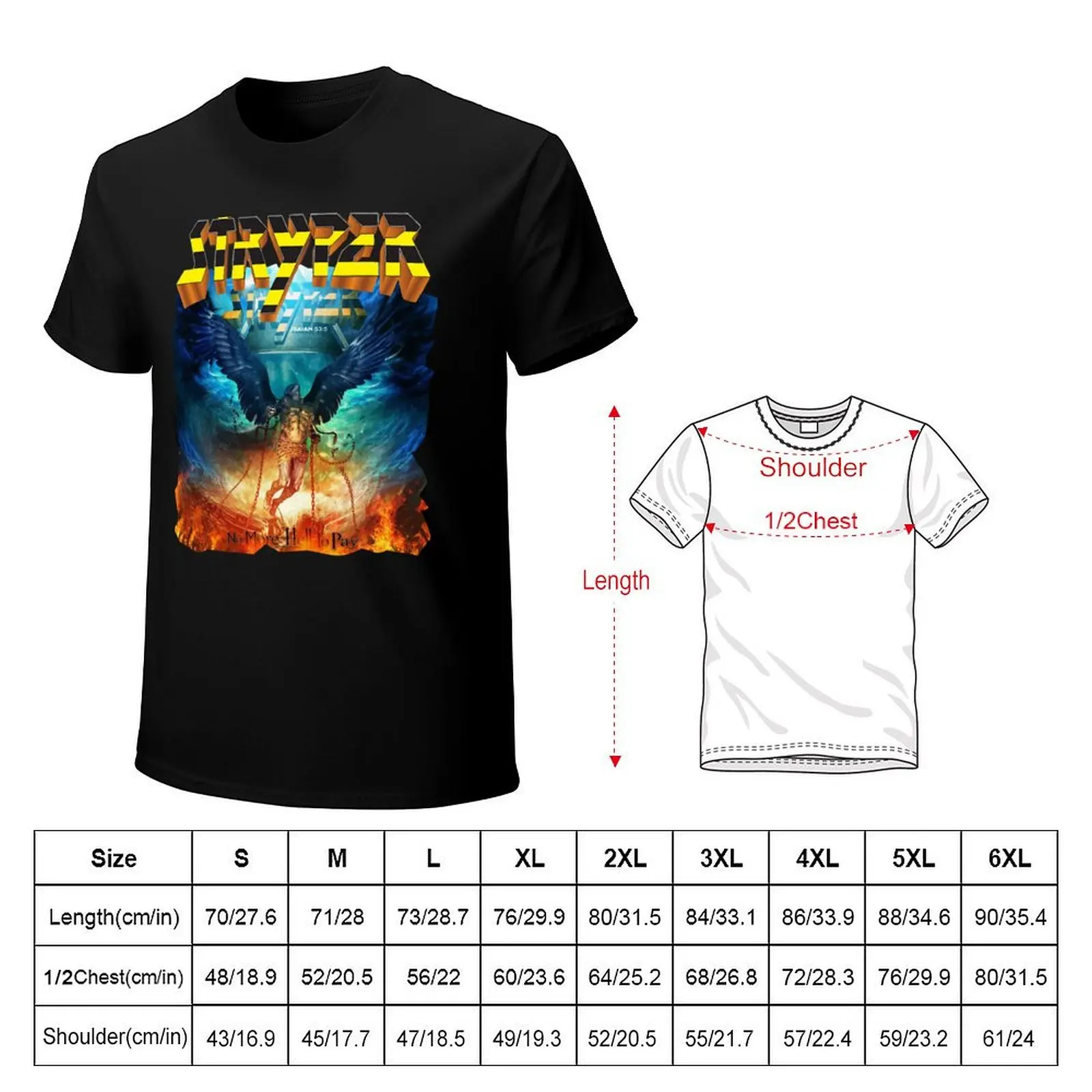 Stryper No More Hell to Pay T-Shirt cotton t-shirt plain for man package T-Shirt