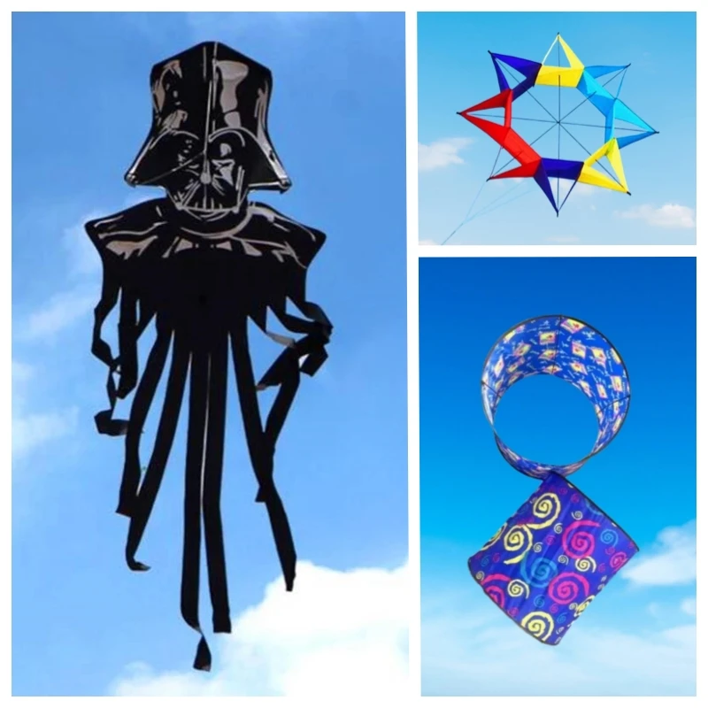 Cometa 3d volando juguetes al aire libre, cometas de nailon con línea de cuerda para niños, cometa de águila, cometa de windsurf para adultos para entretenimiento deportivo