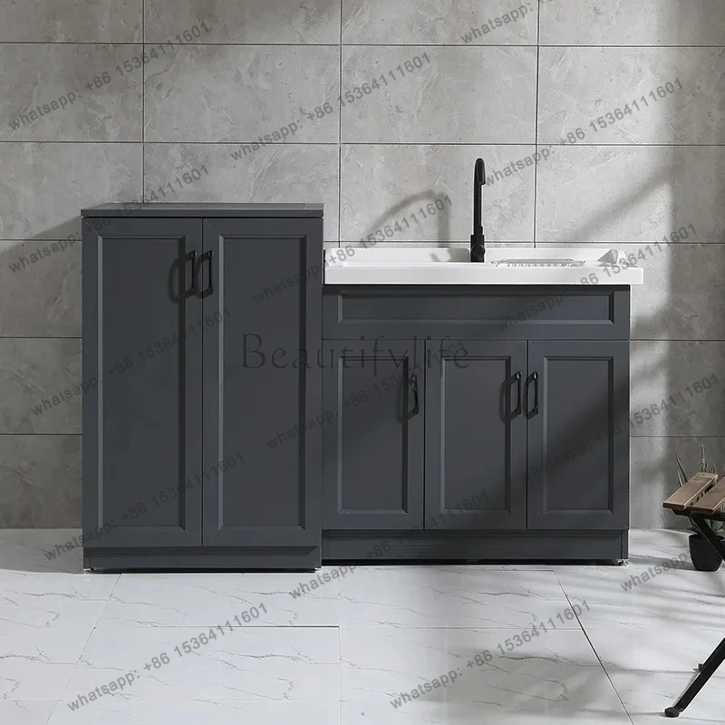 

pulsator flip cover washing machine cabinet combination waterproof and sunscreen outdoor wash basin integrated