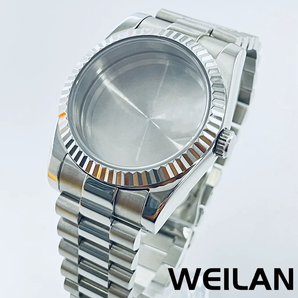 ANGLANG 36mm 40mm Silbrig NH34 NH35 NH36 NH38 NH39 NH70 NH72 ETA2824 PT5000 Uhrengehäuse Top Wasserdicht Saphir Crysta 3