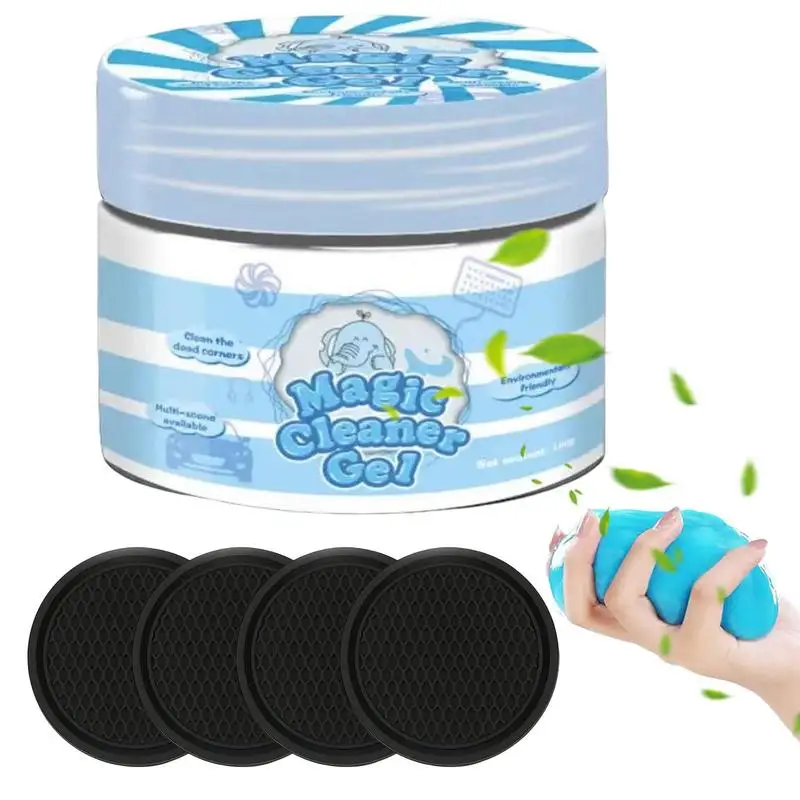 

Car Vents Cleaning Gel 2-in-1 Car Putty Gel And Car Coaster Car Putty Auto Detailing Tools For Cleaning Vents Seats Keyboard