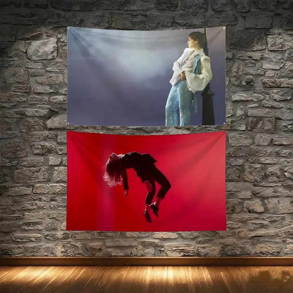 Synth‑Pop C-Christine and the Queens Flags Tapestry Creative Pattern Photo Living Room Wall Art Party Outdoor Decor