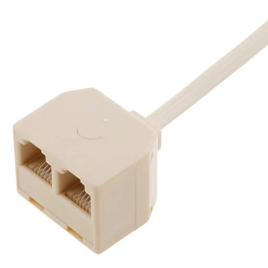 RJ11 Jack 2 Way Outlet Multi Plug Connector Electrical Cables Connectors Durable Plastic for Phone Cord Splitter