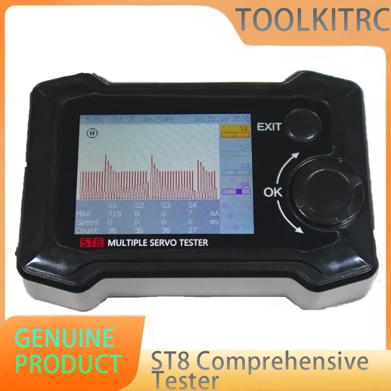 

ToolkitRC ST8 8CH 100W 8-Channel Servo Integrated Tester 4 Interface Signal Tester