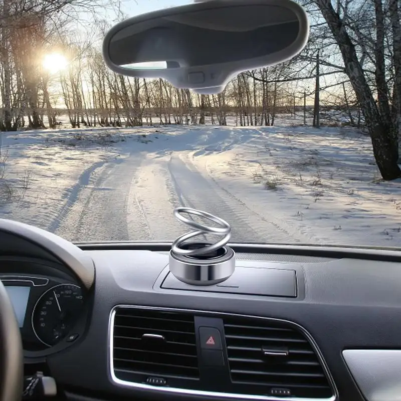 Solar Car Air Fresheners Double Ring Rotating Car Perfume Ornaments Aromatherapy Auto Diffuser Cars Interior Decoration Diffuser