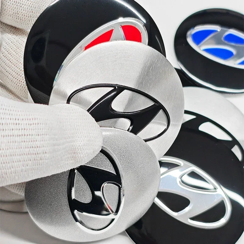 4pcs 56mm 60mm 65mm Car Wheel Center Sticker Hub Cap Decal Emblem For Hyundai Genesis I20 I30 I40 IX20 IX35 Kona Getz Veloster view 5