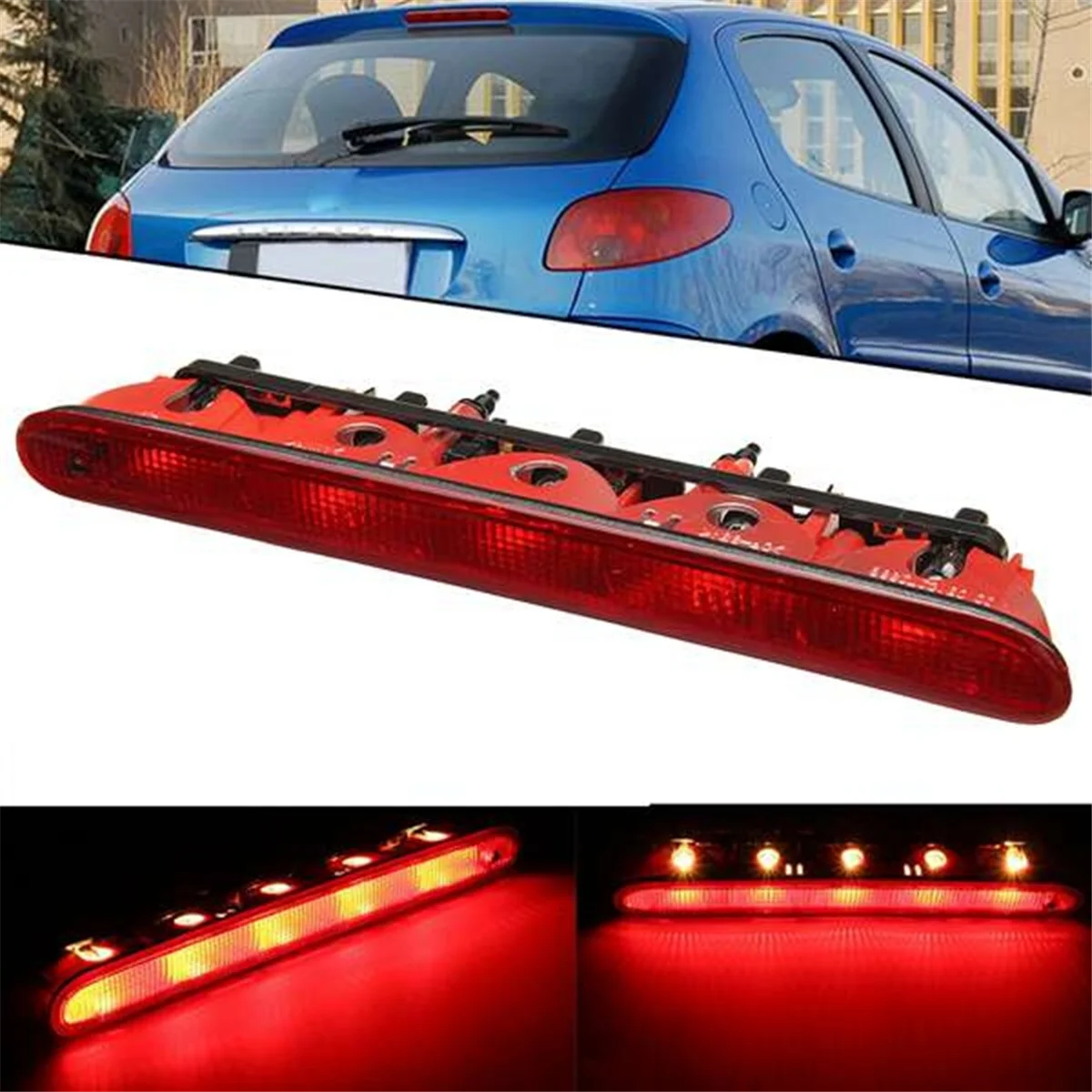 6350 k5 trzecie światło hamowania LED Stop światło tylne 6351EL dla Peugeot 206 207 Citroen C2 wysoko montowane światło hamowania