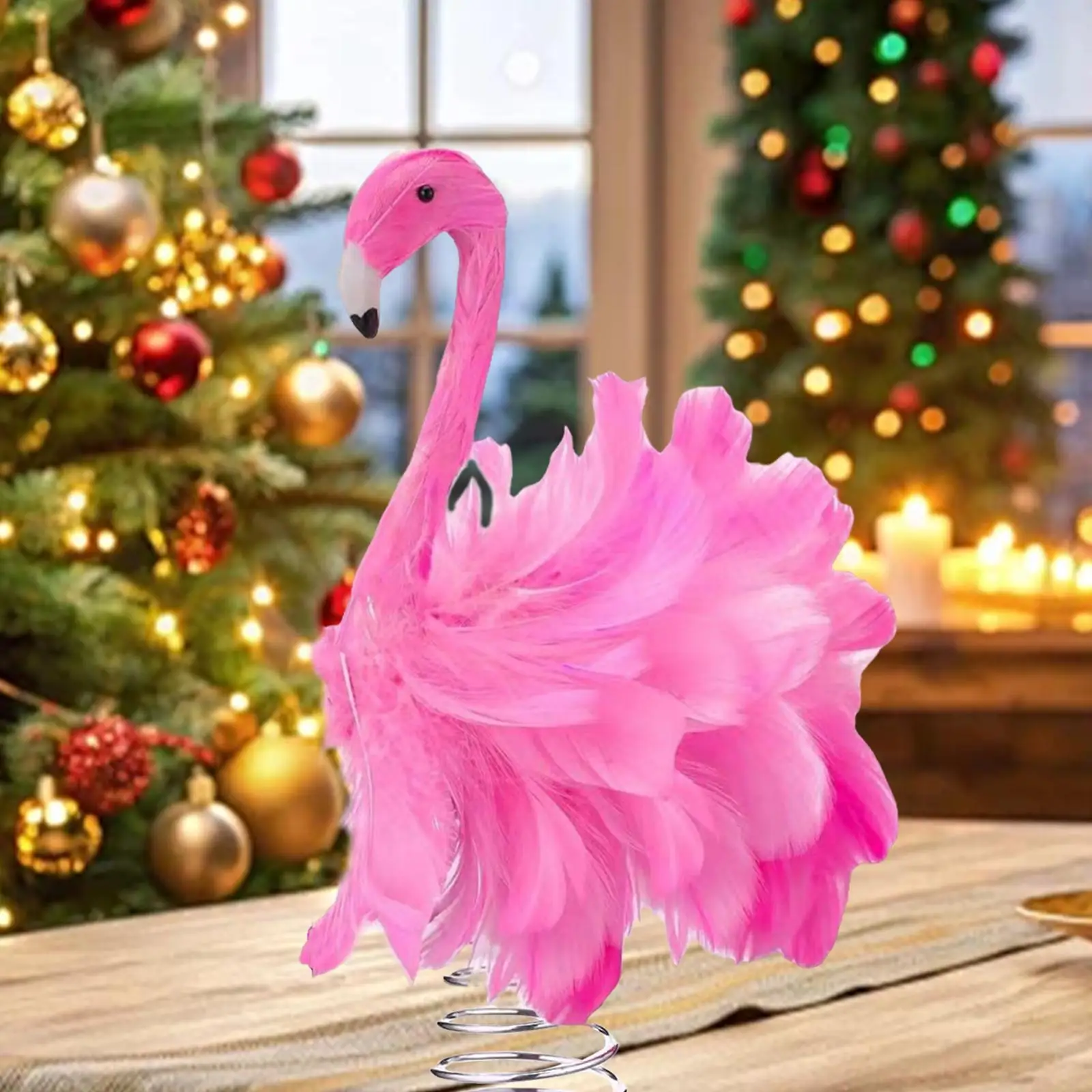 

Рождественская елка с фламинго, украшение, легкие нежные искусственные перья