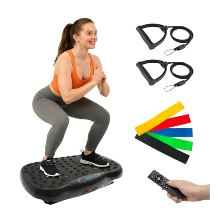

Vibration Plate Exercise Machine 10 Preset Modes 200-Level Vibration Platform for Weight Loss Lymphatic Drainage 400lbs Ccity w