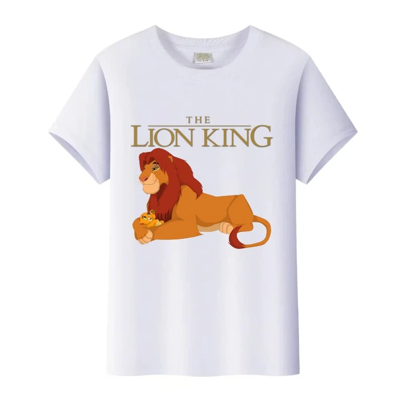 

Disney The Lion King Graphics T-Shirt Woman Plus Size Tshirt Short Sleeves Top Man 90s Blouse White Harajuku Family Children Tee
