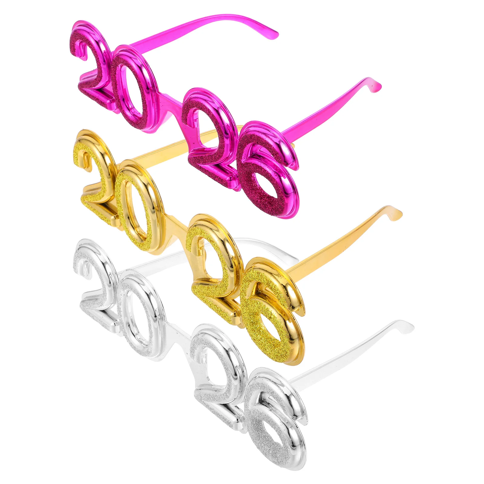 3 個 2026 新年写真小道具新年イブ卒業メガネ 2026 面白いサングラスメガネ卒業眼鏡