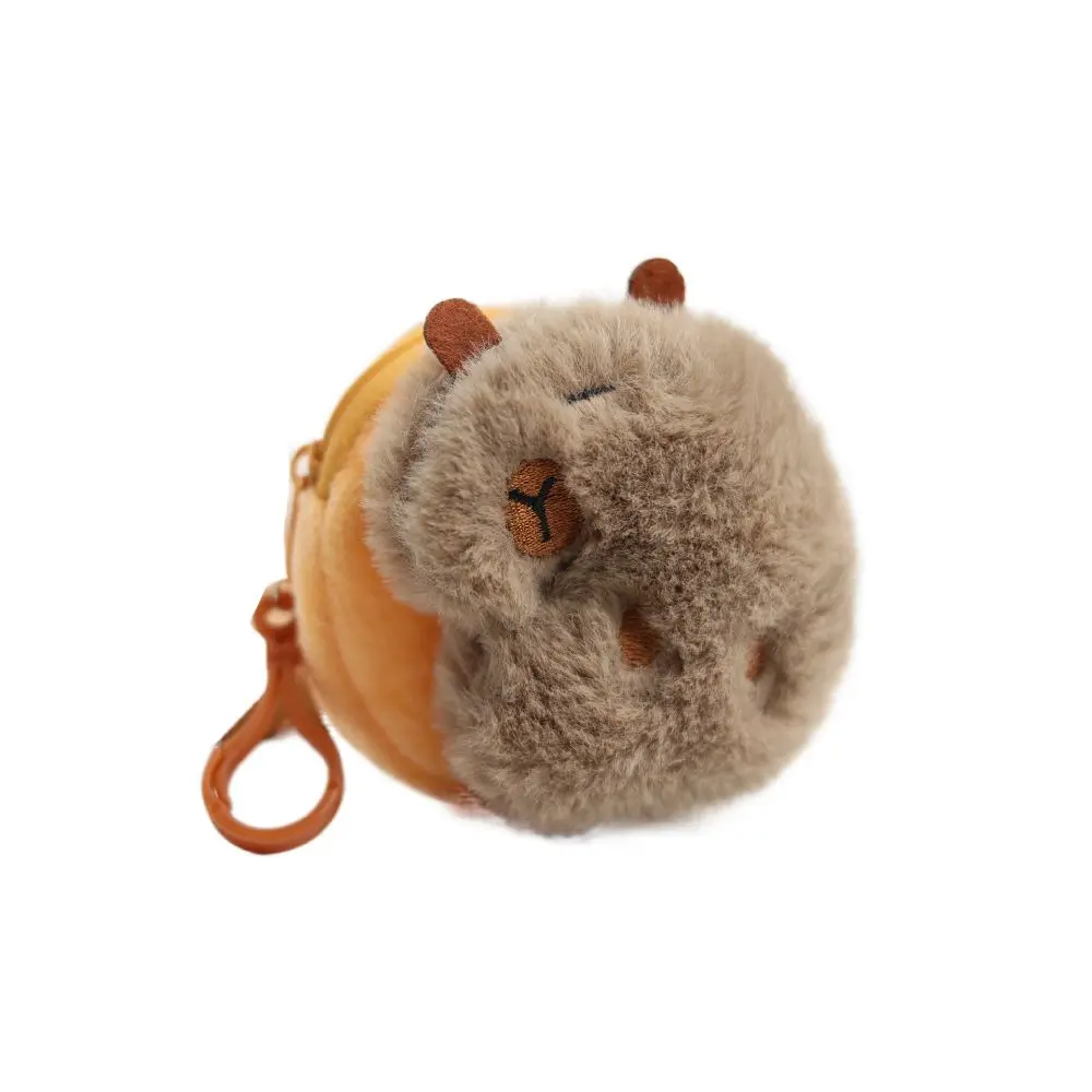 Funny Portable Capybara Plush Coin Purse Cartoon Animal Mini Capybara Purse Bag Kawaii Zipper Capybara Earphone Bag Cute Gift