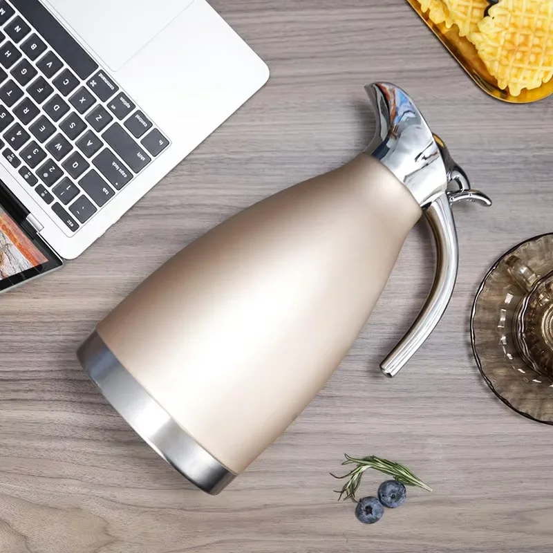 バー、ホームオフィス用の2リットル高品質ステンレススチール魔法瓶ポータブル真空断熱コーヒーメーカー