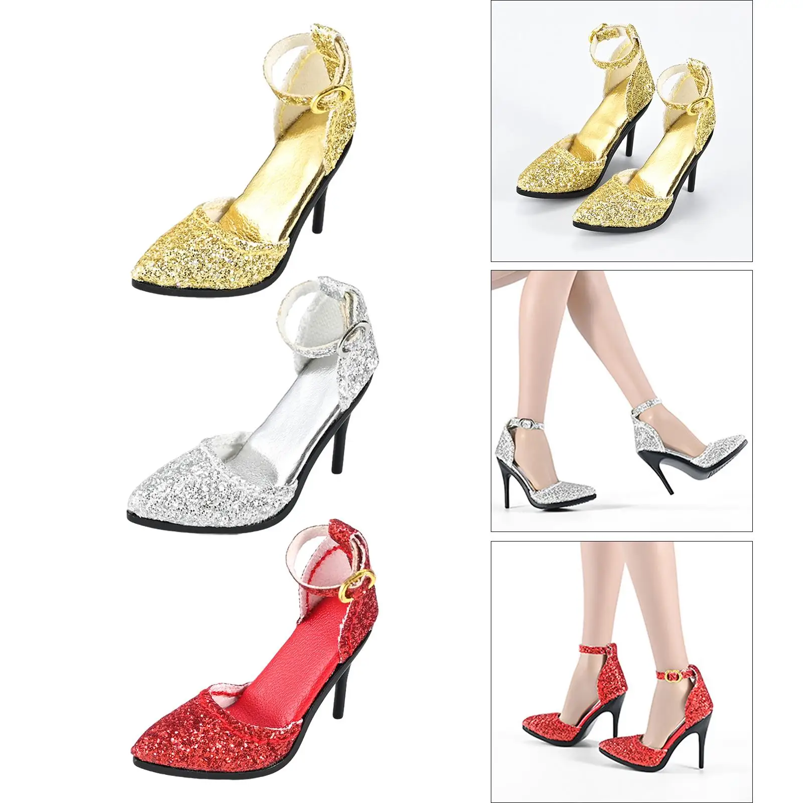 1/6 Scale Heeled Footwear, Mini Model, Doll Accessories for 12in Female Action Figures