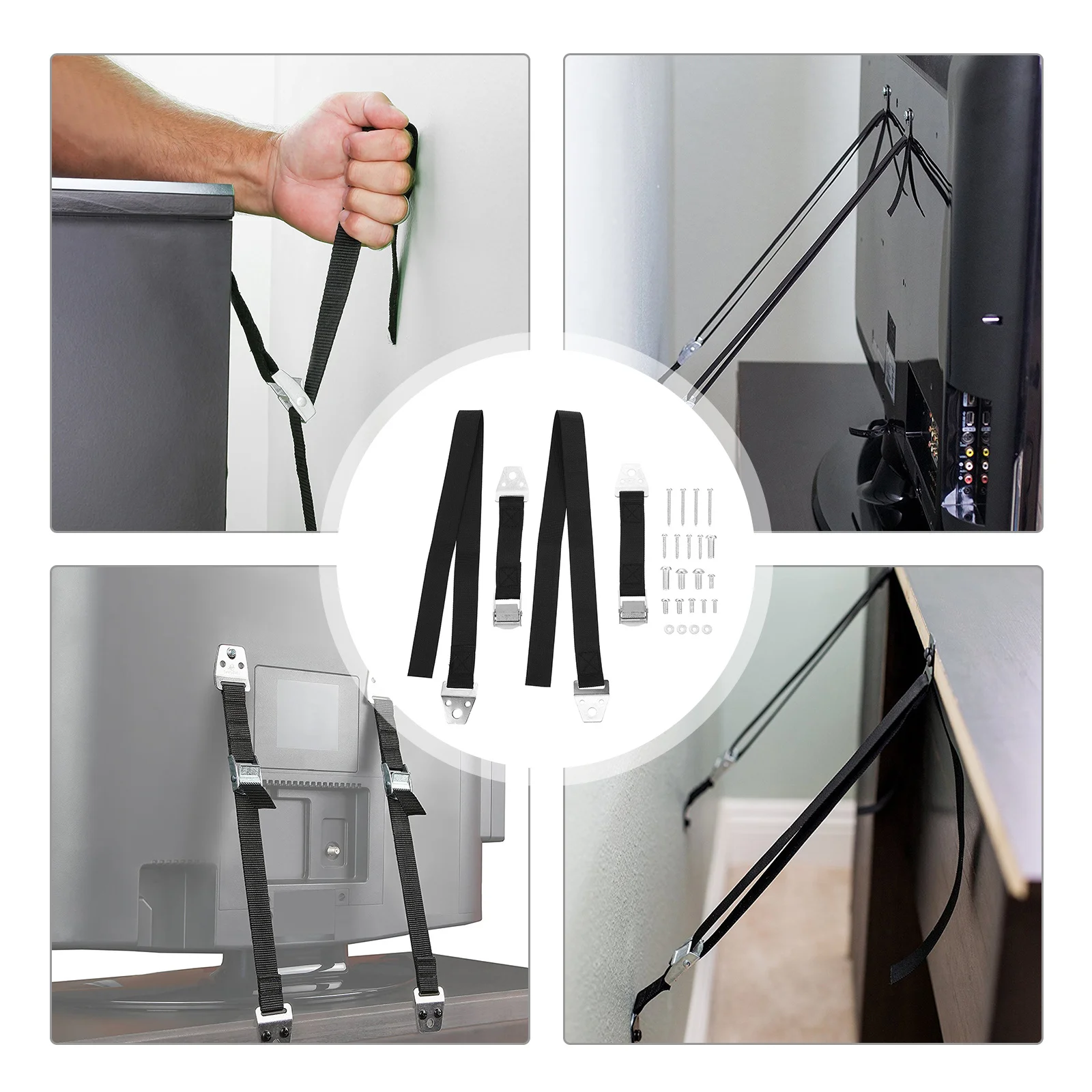 

2 шт. сверхмощные ремни безопасности для мебели, защита от опрокидывания, регулируемые ремни для защиты детей, для полок, шкафов, безопасные