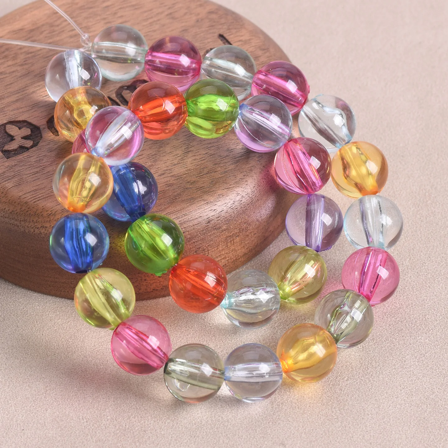 

Mixed Colors Round Transparent Plastic 6mm/8mm/10mm/12mm/14mm/16mm Loose Beads Lot For Jewelry Making DIY Crafts Findings