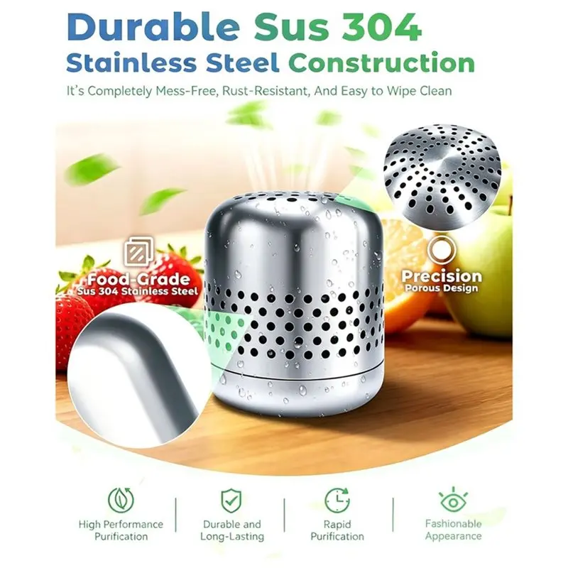 LLCS-Nano-Catalytic Stainless Steel Deodorizer Compact Storage Design For Refrigerator & Freezer