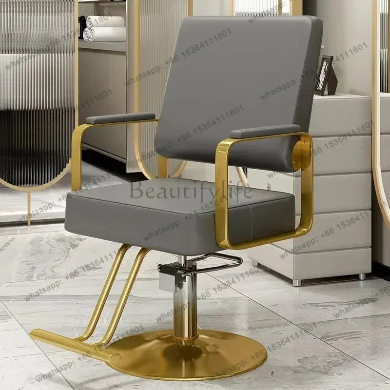 LJY Designed White Barber Chair Aesthetic Personalized Minimalist Cheap Chair Square Mat Fashionable Soft Cadeira Salon Furnitur