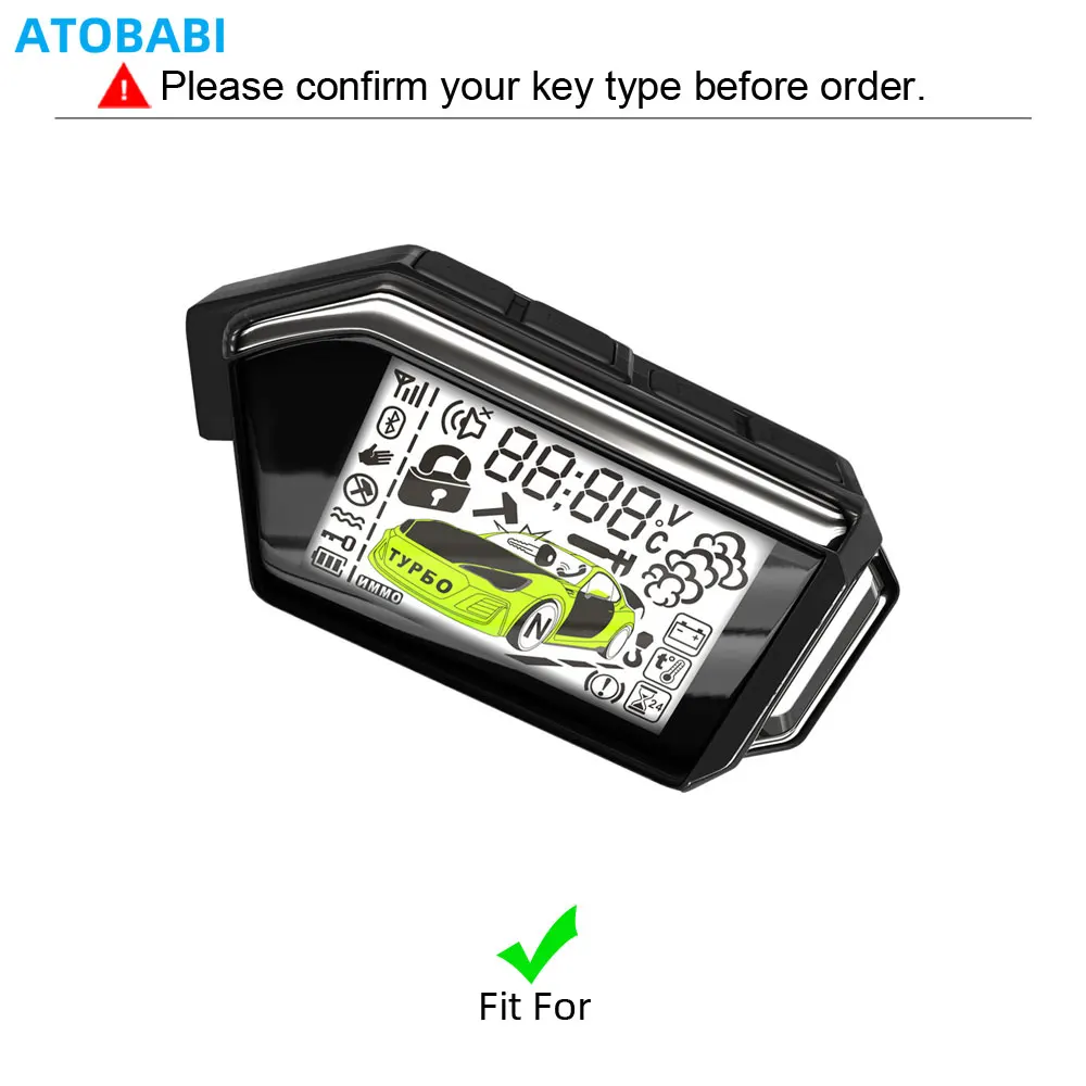 ATOBABI Silicone LCD Key Cases Skin For Scher-Khan Mobicar 1 2 3 A B M10 M20 Two Way Car Alarm System Remote Control Fobs Cover