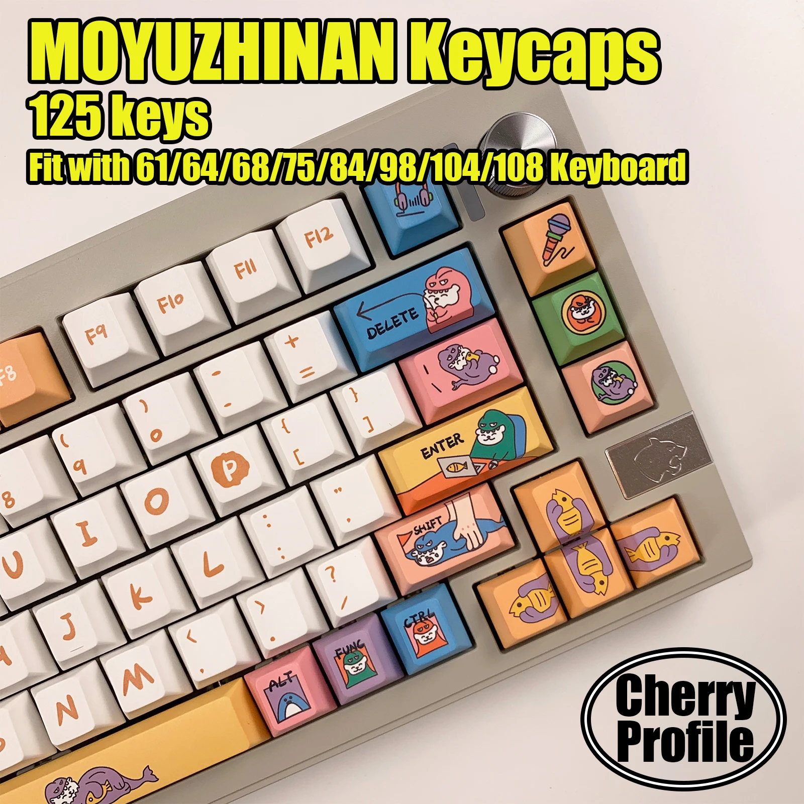 

Механические колпачки клавиш KeysLand Kyeboard, 125 клавиш, вишневый профиль PBT MOYUZHINAN, тематическая краска, подходит для Cherry Mx для 61/64/68/75/84