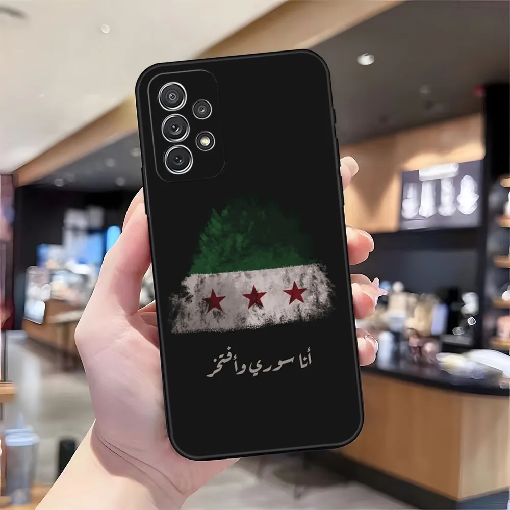 Syrian Revolution Flag Phone Case for Samsung S23 Ultra S22 S20 Fe S21 Plus Galaxy A54 A34 A24 A53 M54 Note 20 Back Cover