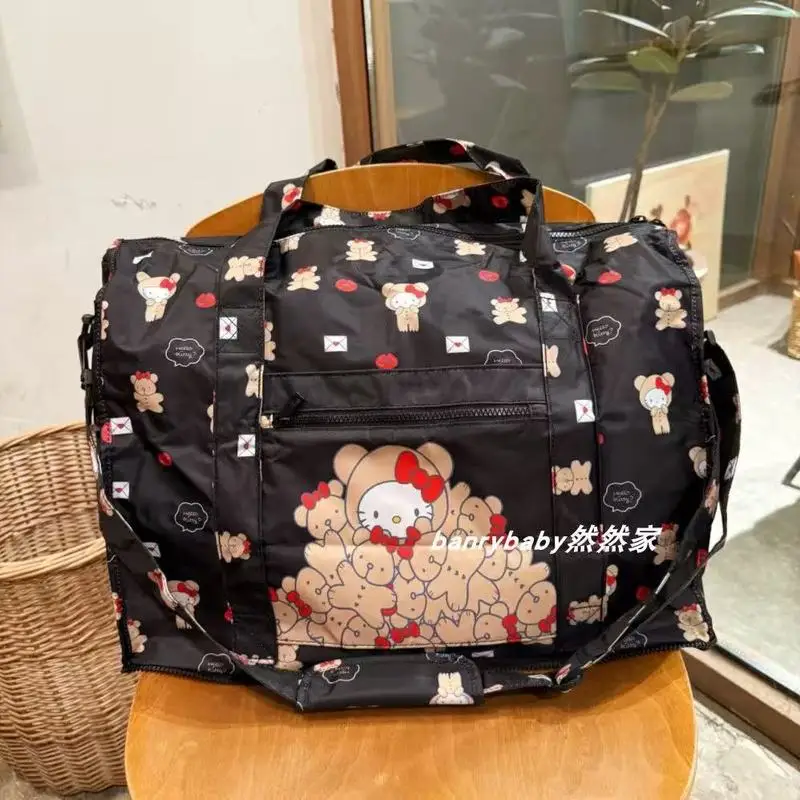 

anime character Hello Kitty Kawaii Large capacity waterproof multi-function foldable storage bag Travel portable handbag