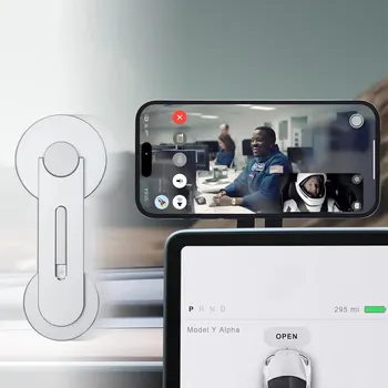 نموذج تسلا 3/Y/X/S لهاتف Magsafe IPhone 14 13 12 حامل معدني للتوسيع حامل شاشة كمبيوتر محمول جانبي