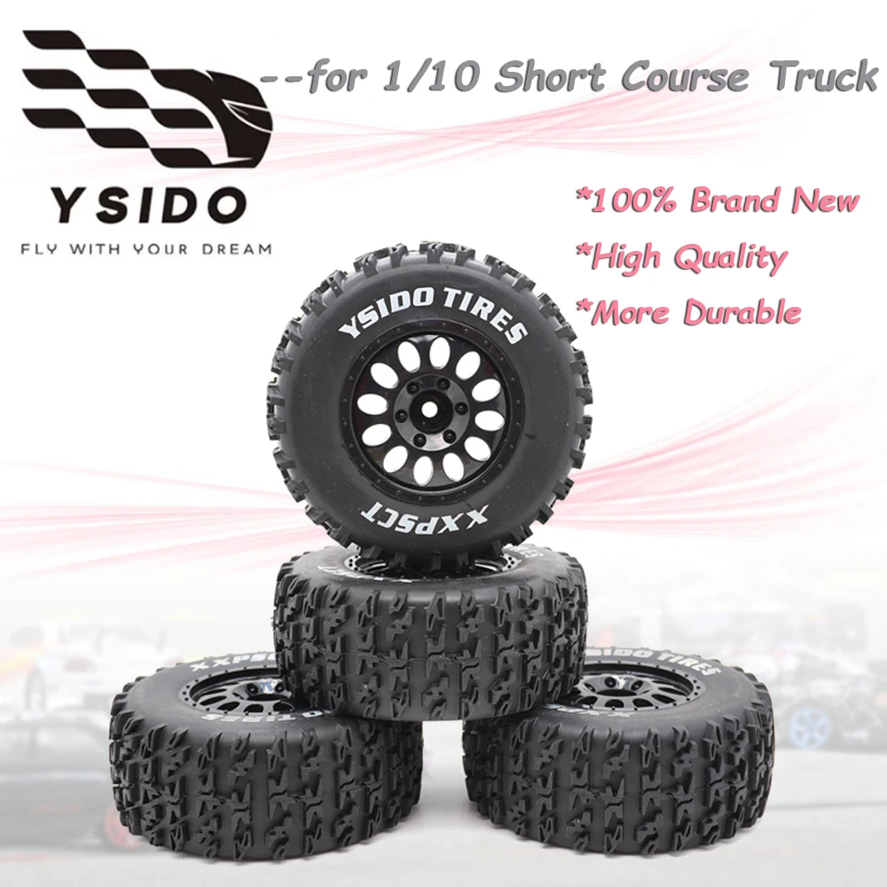 

4Pcs 110mm 1/10 Short Course Truck Tires with 12mm Wheel Hex for TRAXXAS Slash ARRMA SENTON Vkar SCTX10 HPI RC Car Accessories