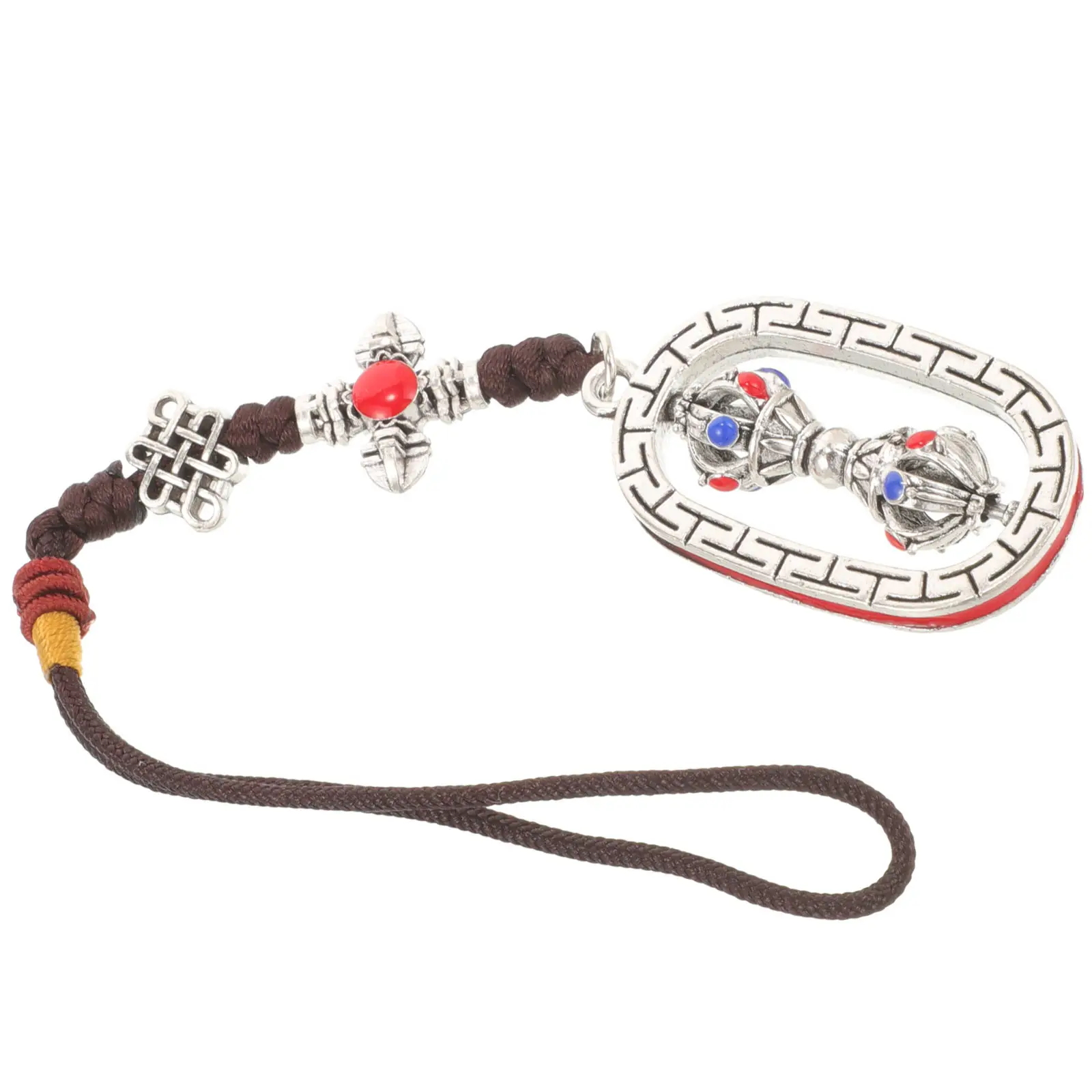Six-Syllable Pendant Alloy Bag Pendant Backpack Hanging Decor Car Hanging Ornament Tibetan Style Bag Decoration