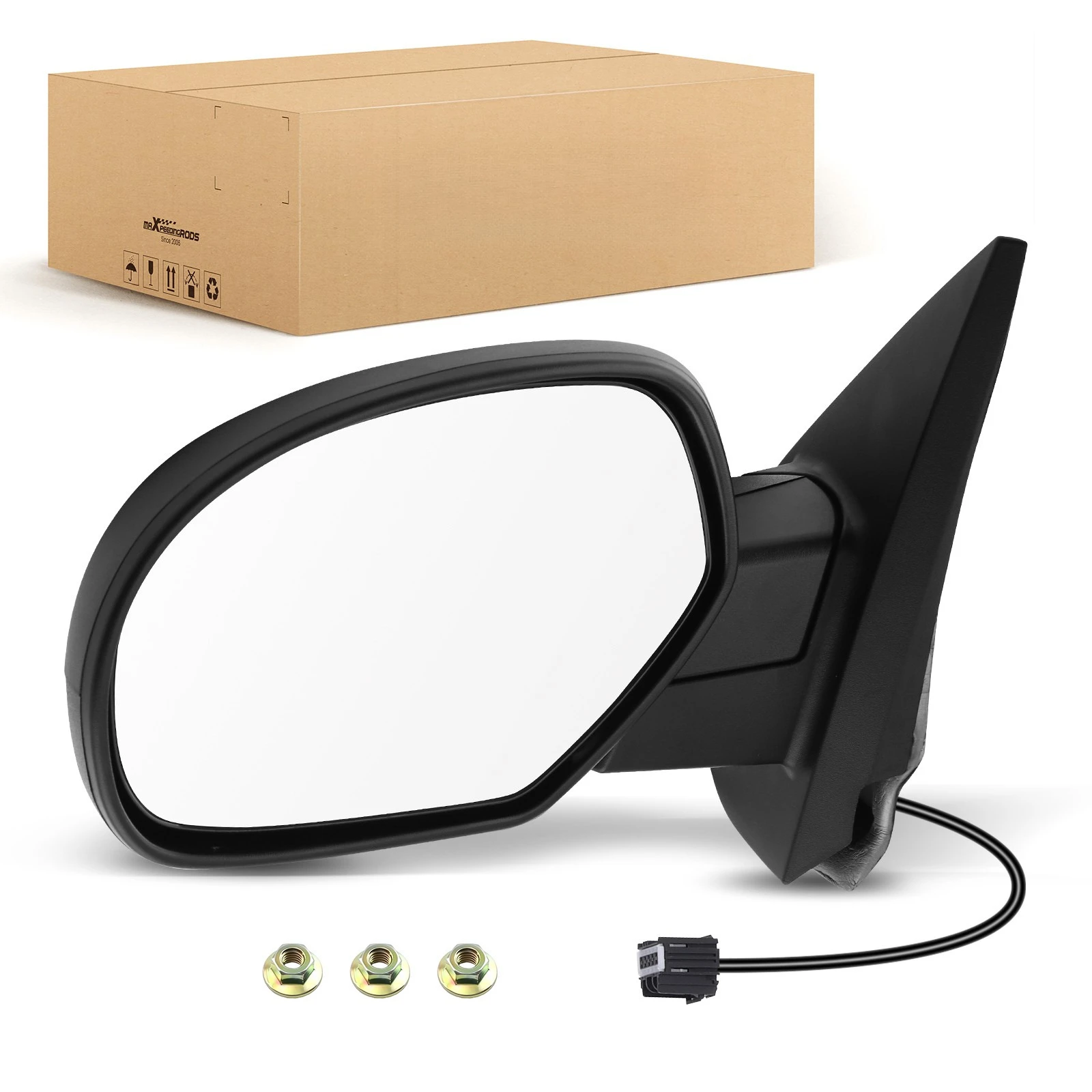 Driver Mirror for Chevy Suburban 1500 2007-2014 Power Heated 25775844 Black
