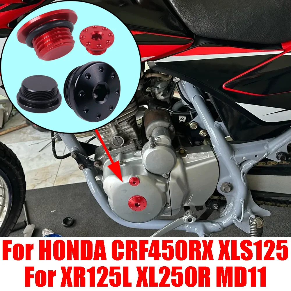 Acessórios para Motocicletas: Tampa do Furo do Sensor de Posição do Motor e Tampa do Parafuso do Cárter para HONDA XR125L XR 125 L XL250R MD11 CRF450RX XLS 125