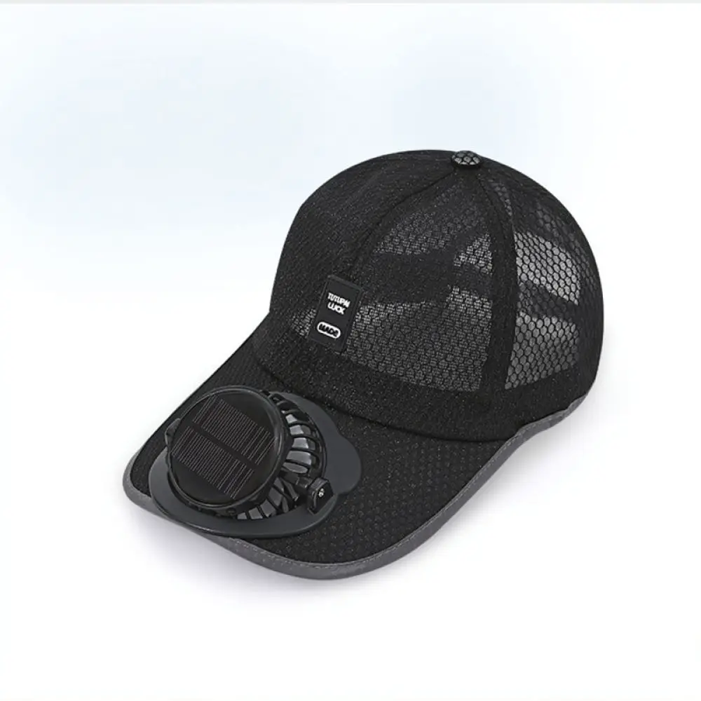 Cooling Solar Powered Fan Baseball Hat Adjustable Breathable Mesh Sun Hat Sunscreen Visor For Outdoor Work Sports Activities
