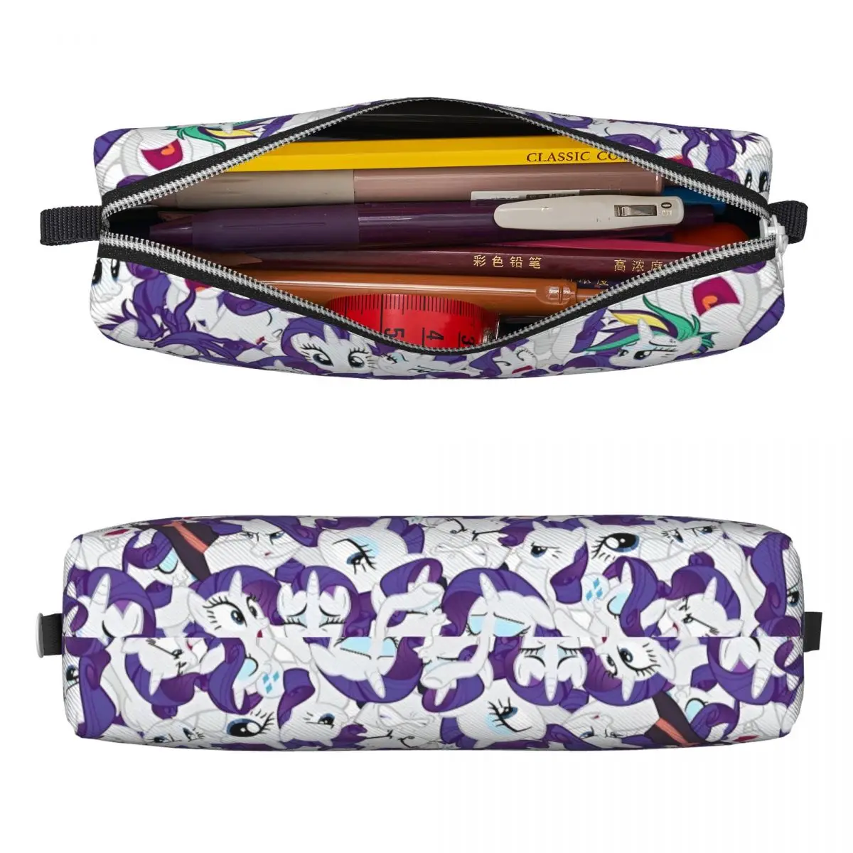 Fun Rarity Mess Pencil Case Ponies Friendship is Magic Pencil Pouch Pen Kids Big Capacity Bag Office Gift Stationery