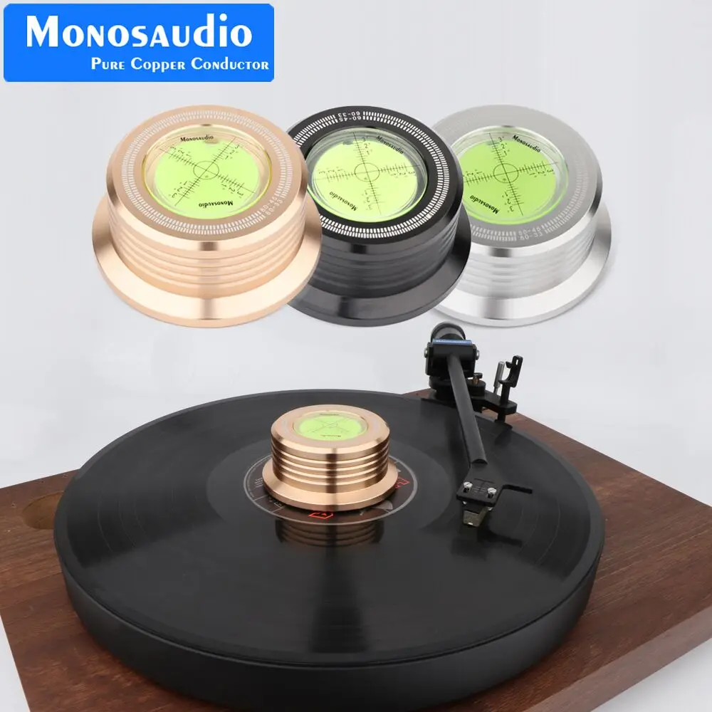 Monosaudio 3 in 1 LP Disc Stabilizer Balance Record Aluminum Alloy Clamp Measure Vibration Balanced For Turntable Phonograph