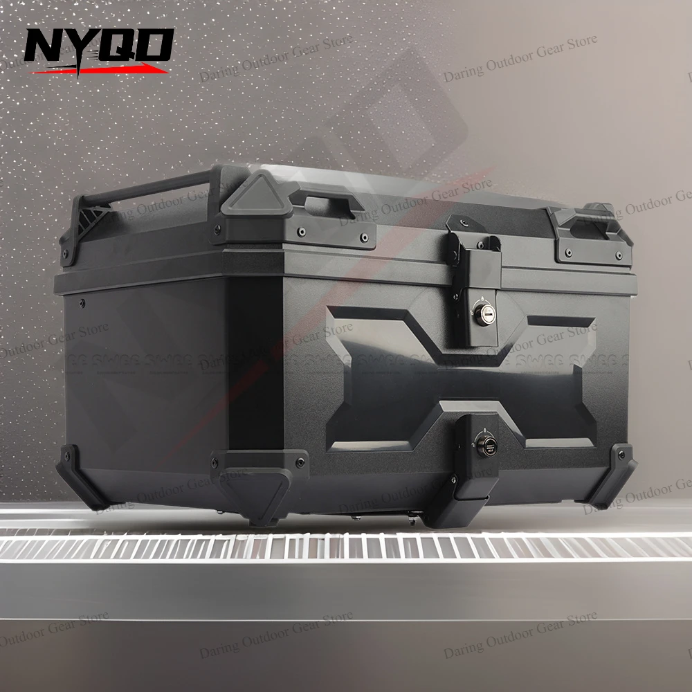Motorcycle 45L/58L Tail Box Storage Box High Strength ABS Plastic Trunk Electric Vehicle Quick Release Waterproof Anti-collision