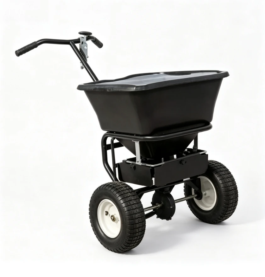 Seeding cart, fertilizer applicator, seeder, de-icing agent, lawn fertilization cart, garden maintenance, de-icing salt, seeding
