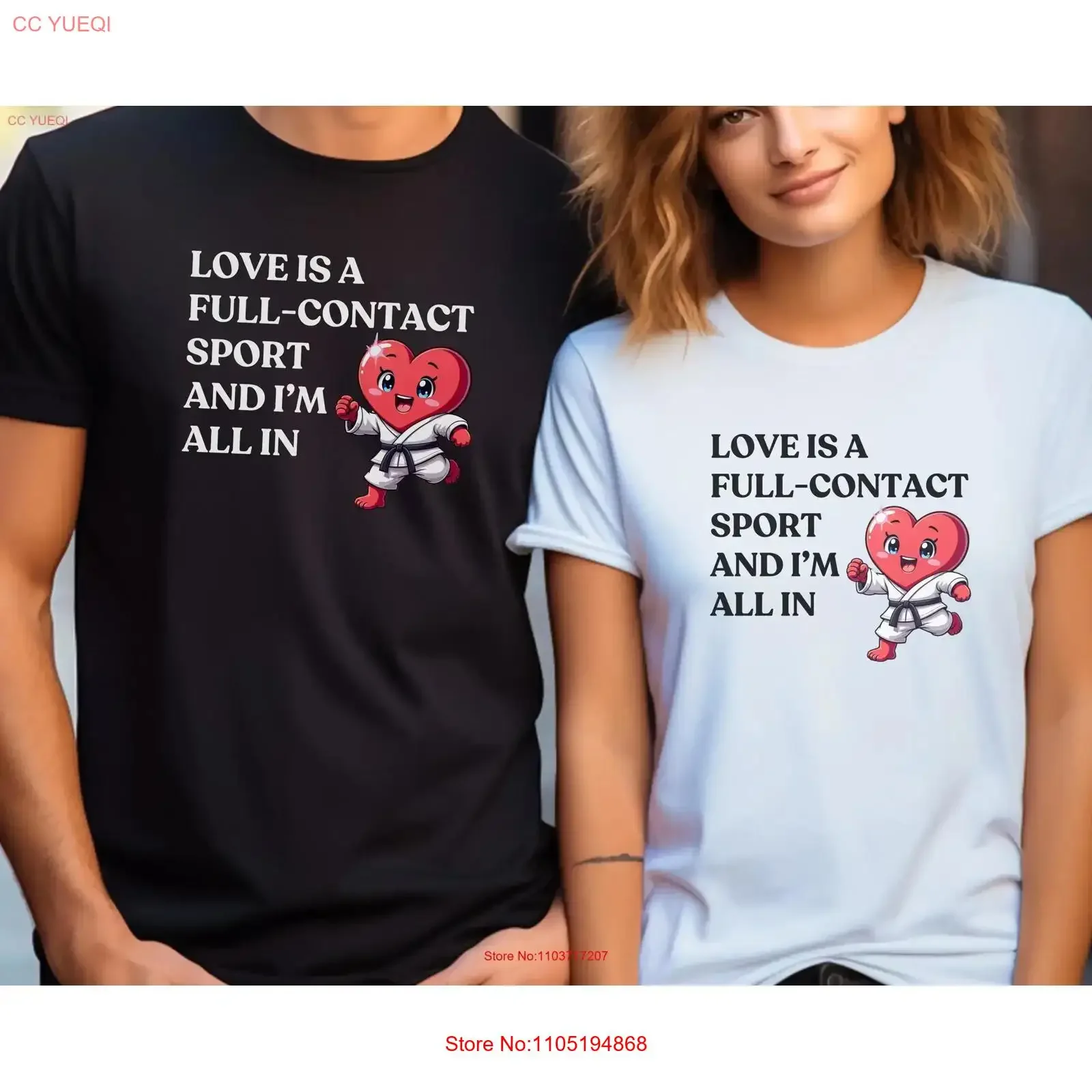 Love is a full contact sport i'm all in martial arts couple T Shirt karate kickboxing judo BJJ valentines gift unisex vintage