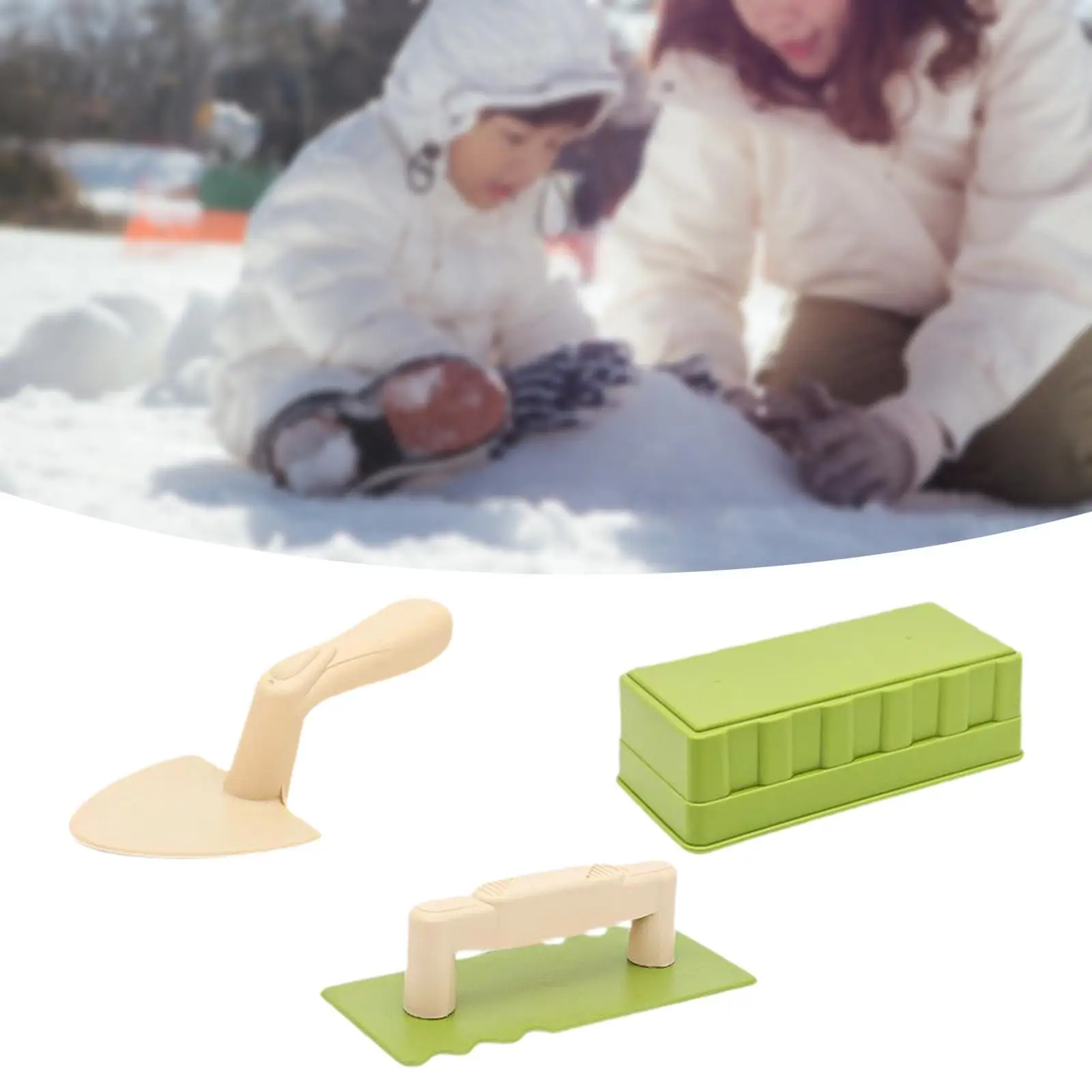 3 pezzi set da gioco sulla neve giocattoli da neve invernali scatola di sabbia strumenti da spiaggia per bambini set di giocattoli in mattoni da neve set di giocattoli con sabbia per adulti all'aperto bambini