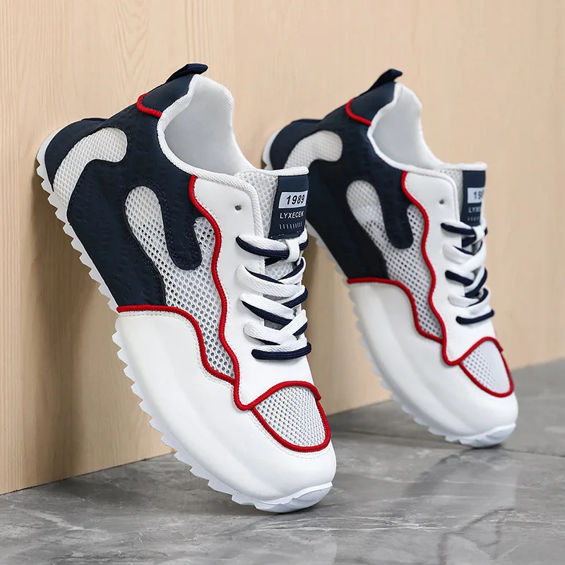 

Men's shoes, breathable and trendy mesh sports shoes, large-sized comfortable and breathable running shoes