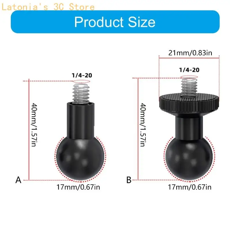 4 Stück Kunststoff-Kugelkopfadapter 17 mm für Kamera- und Tablet-Montagelösung X3UB – Detail 6