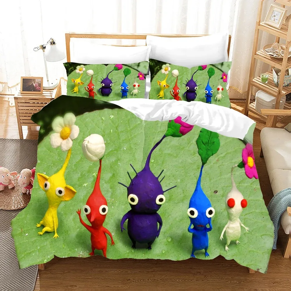 

3D Anime Pikmin Bedding Sets Duvet Cover Set With Pillowcase Twin Full Queen King Bedclothes Bed Linen