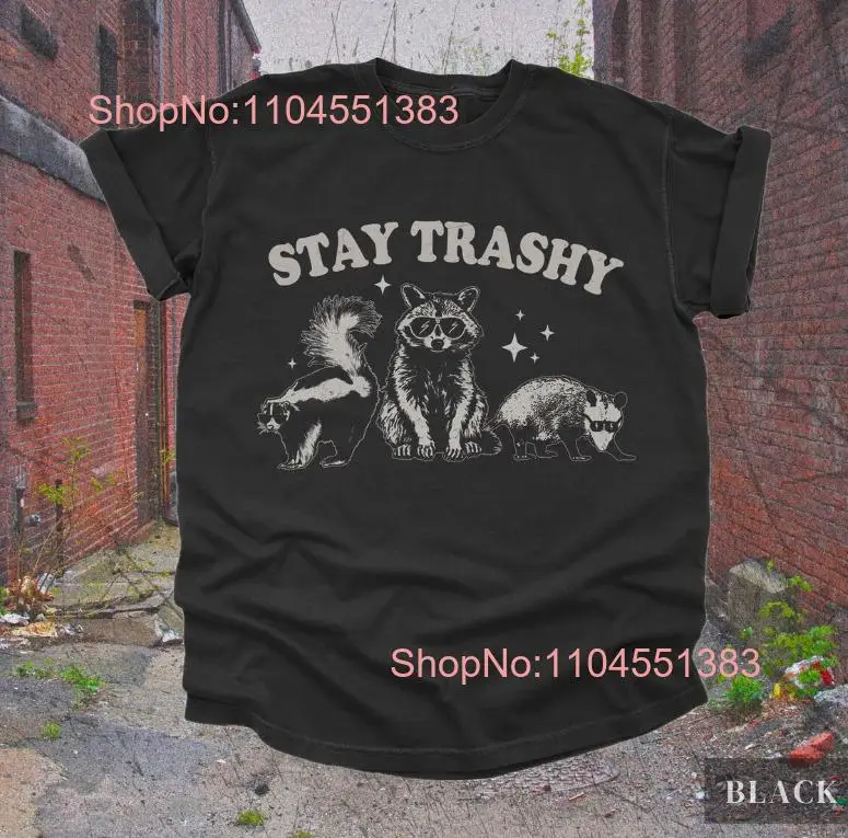 تي شيرت Vintage Stay Trashy Skunk Opossum Racoon مقاس S-5XL