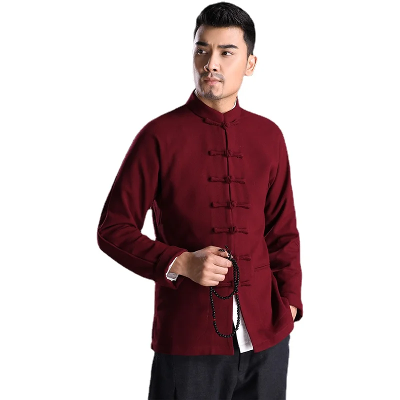 

Retro Chinese Style Suit Men's Youth Clothing Taiji Martial Arts Performance Wear Coat