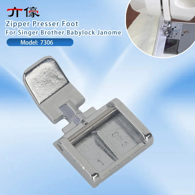 Wide Left & Right Zipper Presser Foot For Low Shank Snap On Domestic Singer Brother Babylock Janome Sewing Machine Accessories